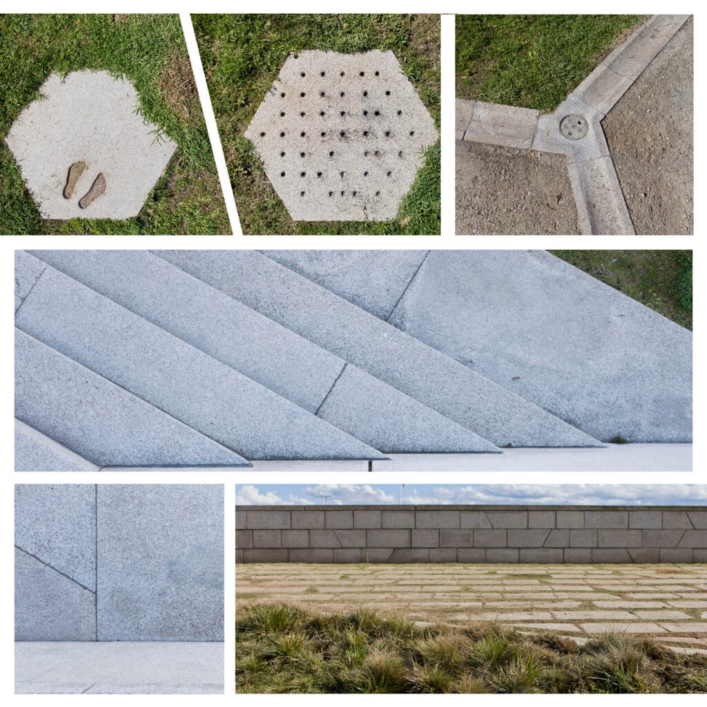 Detalles de piedra y cantería de la obra Eirón.