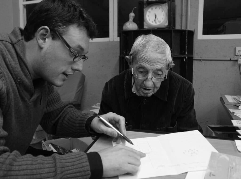 Fermín junto a Isaac Díaz Pardo retrato